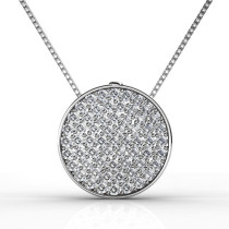 I-J Color and VS2-SI1 Clarity 0.90CT Round Cut Diamond Pendant with 14KT White Gold