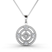 14KT White Gold Diamond (I-J Color and VS2-SI1 Clarity) Round Cut Pendant