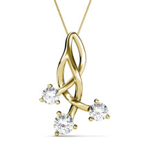 Round Cut 0.25CT (I-J Color and VS2-SI1 Clarity) 14KT Yellow Gold Diamond Pendant