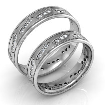 1.10CT Round Cut Wedding Set with 14KT White Gold