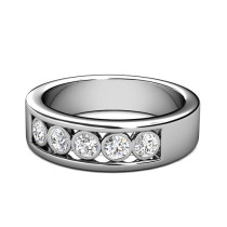 Round Cut 0.45CT Diamond Wedding Band
