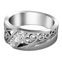 0.30CT Round Cut Diamonds Men's Wedding Band