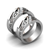0.45CT Round Cut Diamonds 14KT White Gold Wedding Set
