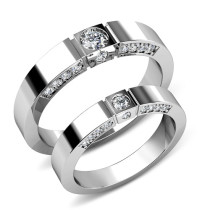 1.00CT Diamonds Round Cut Matching Wedding Set