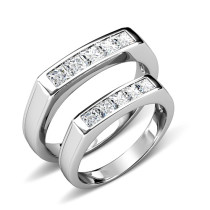 1.65CT Diamonds Princess Cut Wedding Set
