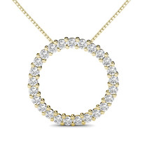 Round Cut 1.25CT Diamonds In 14KT Yellow Gold Diamond Pendant (I-J Color and VS2-SI1 Clarity)