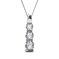 0.45CT Round Cut Diamonds with 14KT White Gold Pendant (I-J Color and VS2-SI1 Clarity)