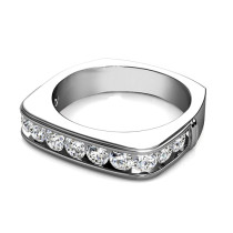 0.90CT Round Cut Diamond Wedding Band