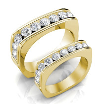 Round Cut Diamonds 2.40CT Wedding Set In 14KT Yellow Gold