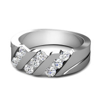 0.55CT Round Cut Diamond Wedding Band