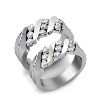 1.40CT Round Cut Diamonds Wedding Set