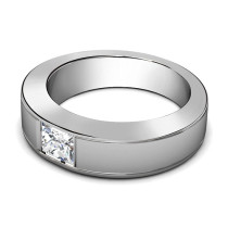 0.65CT Princess Cut Diamonds Men's Wedding Band