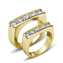 1.50CT Round Cut Diamonds and 14KT Yellow Gold Wedding Set