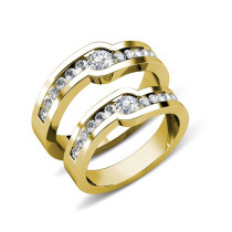 0.90CT Round Diamonds 14KT Yellow Gold Wedding Set