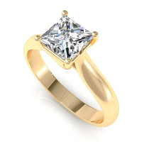 1.00CT princess cut diamonds solitaire ring