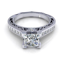 1.30CT princess and round cut diamonds engagement ring