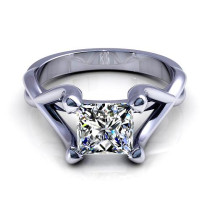 0.35CT princess cut diamonds solitaire ring