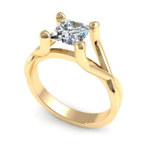 0.35CT princess cut diamonds solitaire ring