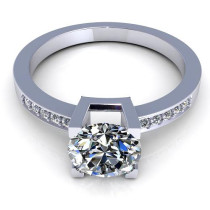 0.45CT round cut diamonds engagement ring