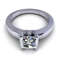 0.35CT princess cut diamonds solitaire ring