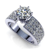 2.15CT round cut diamonds engagement ring