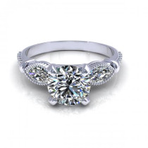0.80CT round and marquise cut diamonds engagement ring