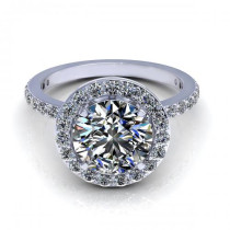 0.75CT round cut diamonds engagement ring