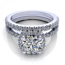 1.00CT round cut diamonds bridal set