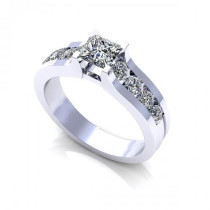 1.80CT princess and round cut diamonds engagement ring