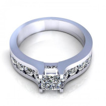 1.15CT princess and round cut diamonds engagement ring