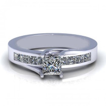 0.80CT princess cut diamonds engagement ring