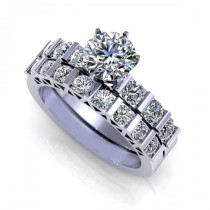 1.45CT round cut diamonds bridal set