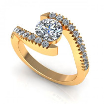 0.65CT round cut diamonds engagement ring