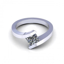 0.35CT princess cut diamonds solitaire ring