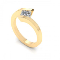 0.35CT princess cut diamonds solitaire ring