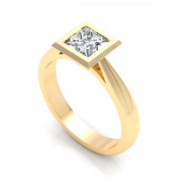 0.35CT princess cut diamonds solitaire ring