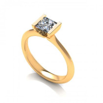 0.35CT princess cut diamonds solitaire ring