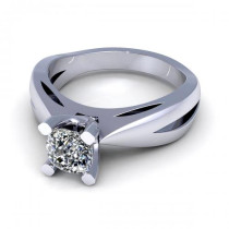 0.35CT cushion cut diamonds solitaire ring