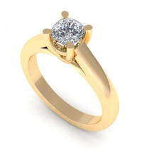 0.35CT cushion cut diamonds solitaire ring