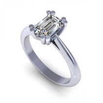 1.00CT emerald cut diamonds solitaire ring
