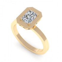 0.35CT radiant cut diamonds solitaire ring