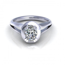 0.35CT oval cut diamonds solitaire ring