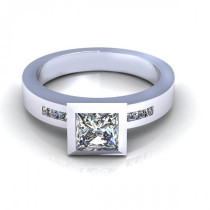 0.55CT princess cut diamonds engagement ring