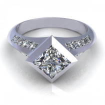 1.45CT princess cut diamonds engagement ring