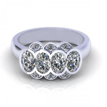 1.26CT oval and round cut diamonds wedding band