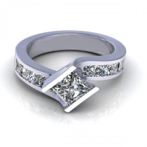 1.95CT princess cut diamonds engagement ring