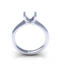 14KT white gold Semi Mount solitaire ring