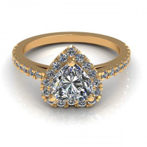 14KT yellow gold Semi Mount solitaire ring