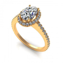 0.72CT oval and round cut diamonds engagement ring
