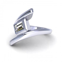 0.35CT emerald cut diamonds solitaire ring
